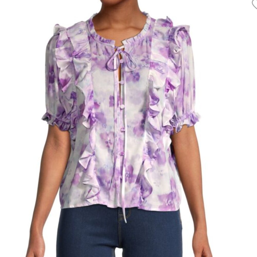 For Love & Lemons Floral Ruffle Blouse